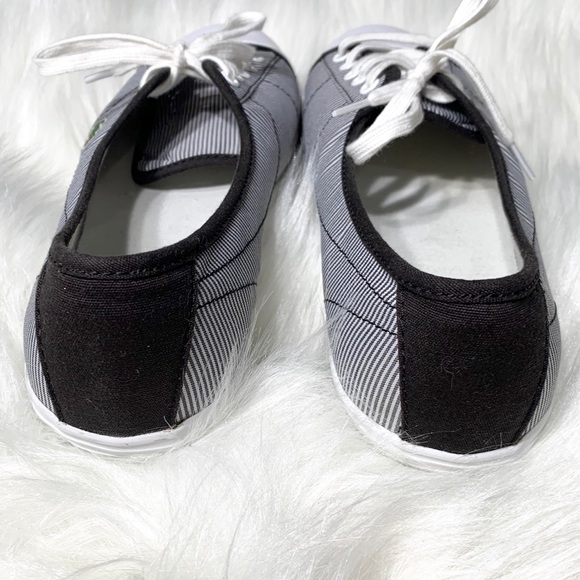 SOLD-Lacoste Pinstripe Canvas Lace Up Sneakers - Picture 7 of 8